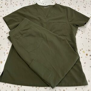 Mandala Olive Green Scrub Set